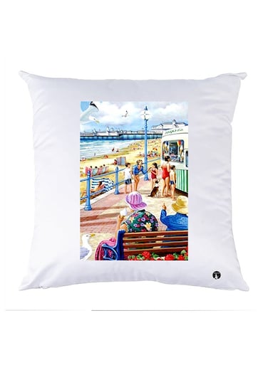 Printed Pillow Case polyester White 30x30cm