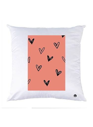 Printed Pillow Case Polyester White 30x30cm