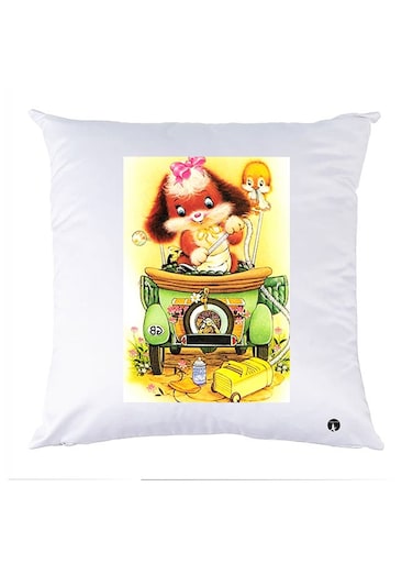 Printed Pillow Case polyester White 30x30cm