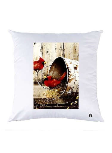 Printed Pillow Case polyester White 30x30cm