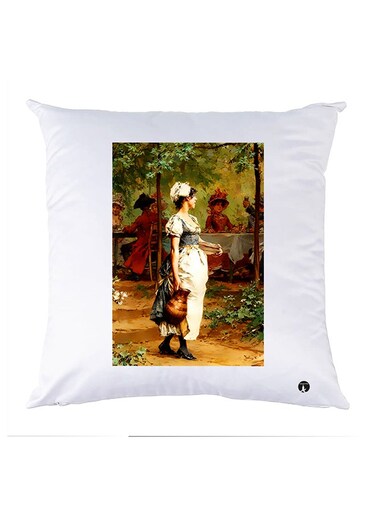 Printed Pillow Case polyester White 30x30cm