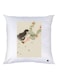 Cartoon Girl Printed Decorative Throw Pillow White/Green/Beige 30x30cm