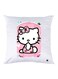Cat Printed Throw Pillow polyester White/Pink/Black 30x30cm