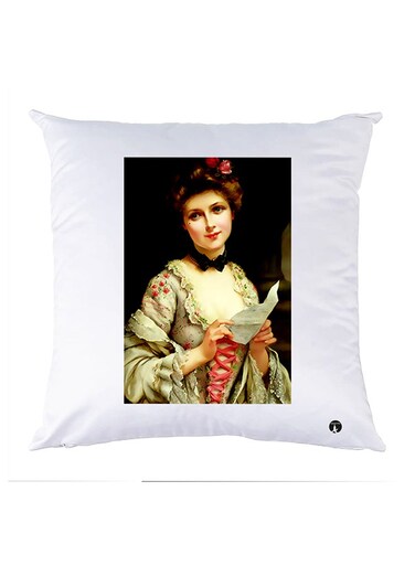 Printed Pillow Case polyester White 30x30cm