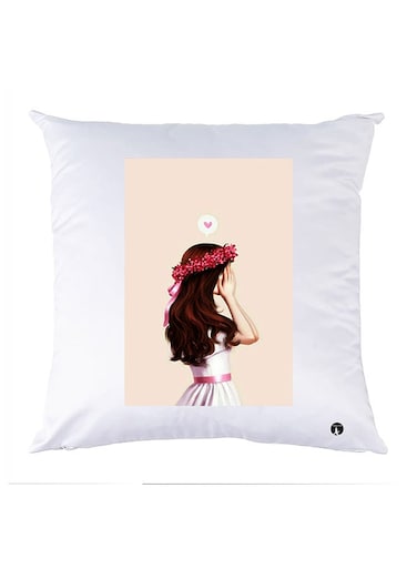 Printed Pillow polyester White 30x30cm