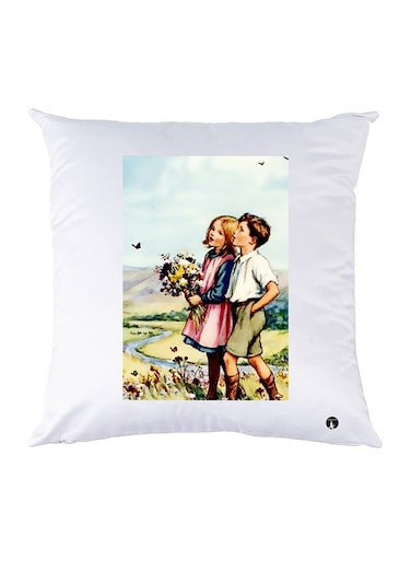 Printed Pillow Case polyester White 30x30cm