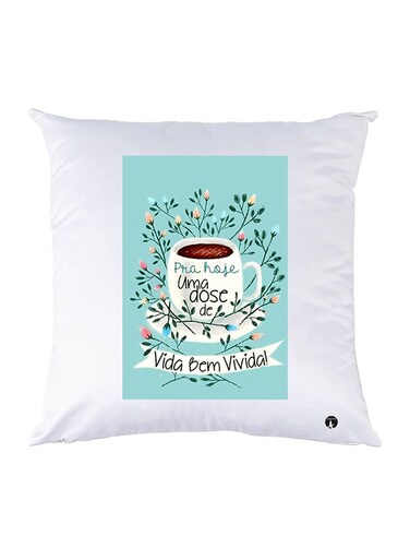 Printed Pillow Case Polyester White 30x30cm
