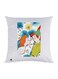 Cartoon Character Printed Decorative Throw Pillow White/Green/Blue 30x30cm