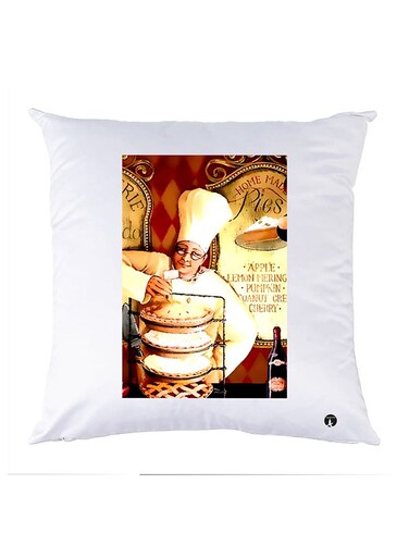 Printed Pillow Case Polyester White 30x30cm