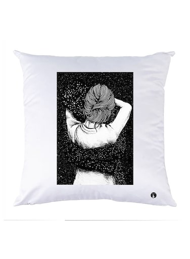 Printed Pillow Case Polyester White 30x30cm