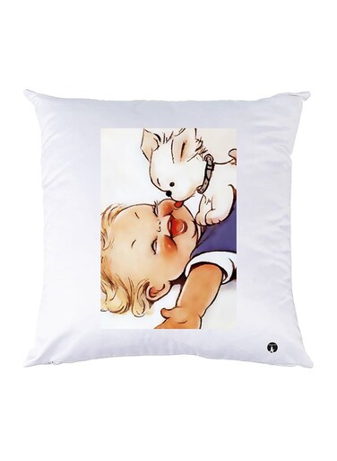 Printed Pillow Case polyester White 30x30cm