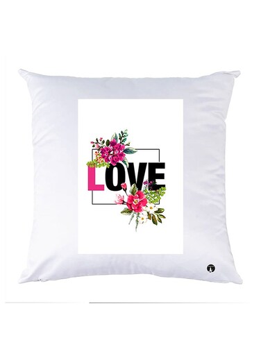 Printed Pillow polyester White 30x30cm