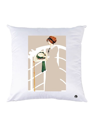 Printed Pillow polyester White 30x30cm