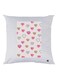 Hearts Printed Throw Pillow White/Pink/Grey 30x30cm