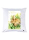 Rabbit Printed Throw Pillow White/Green/Brown 30x30cm