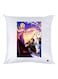 Cartoon Characters Printed Throw Pillow White/Blue/Pink 30x30cm