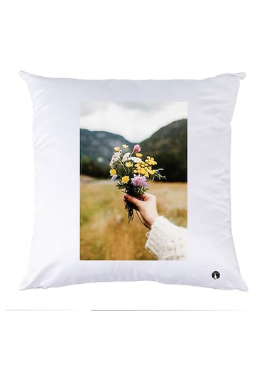 Printed Pillow Case polyester White 30x30cm