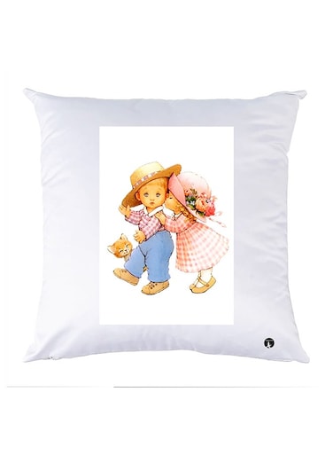 Printed Pillow Case polyester White 30x30cm