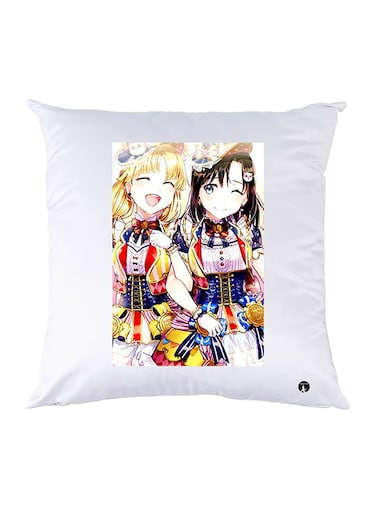 Printed Pillow Case Polyester White 30x30cm