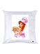 Girl Printed Decorative Throw Pillow White/Pink/Brown 40x40cm