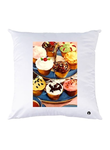 Printed Pillow Polyester White 30x30cm