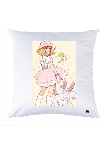 Printed Pillow Case Polyester White 30x30cm