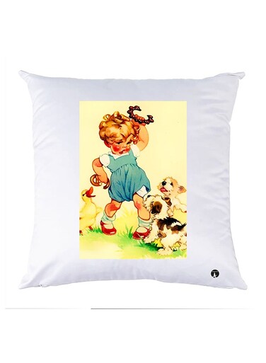 Printed Pillow Case polyester White 30x30cm