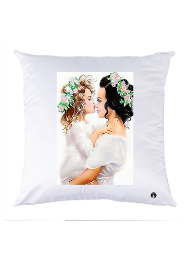 Printed Pillow Case polyester White 30x30cm