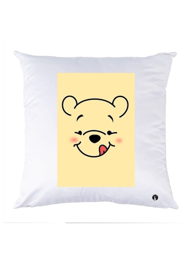 Printed Pillow polyester White/Beige/Black 30x30cm