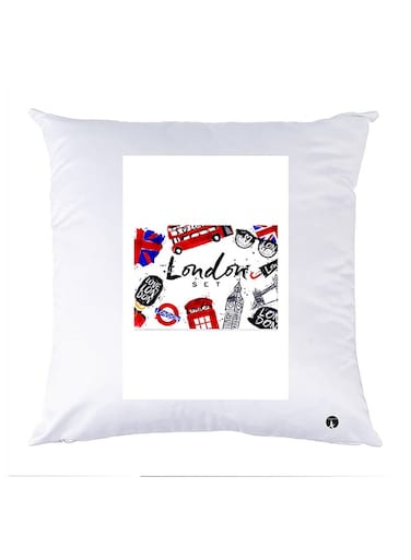 Printed Pillow polyester White 30x30cm