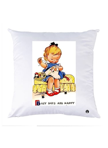 Printed Pillow polyester White 30x30cm