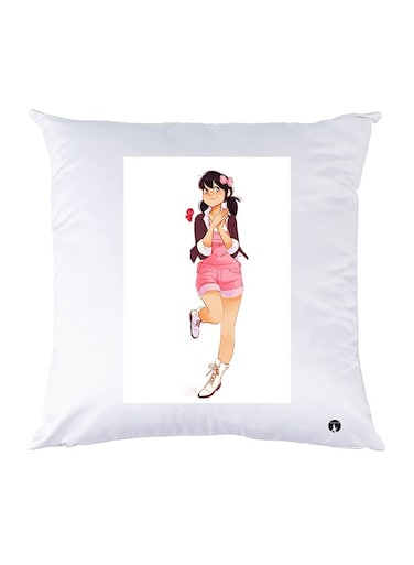 Printed Pillow Case polyester White 30x30cm