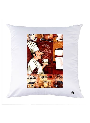 Printed Pillow polyester White 30x30cm