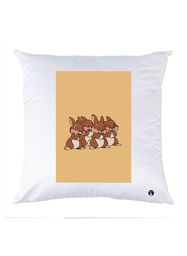 Printed Pillow Polyester White 30x30cm