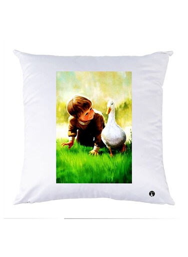 Printed Pillow Case polyester White 30x30cm