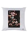 Rose Printed Throw Pillow White/Black/Pink 30x30cm