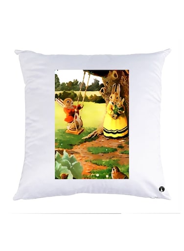 Printed Pillow Case polyester White 30x30cm