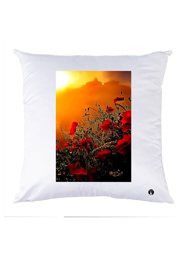 Printed Pillow Case polyester White 30x30cm