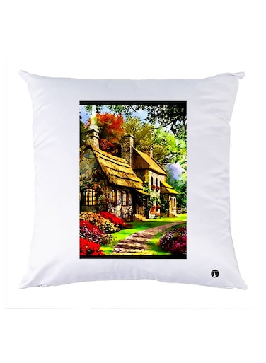 Printed Pillow Case polyester White 30x30cm