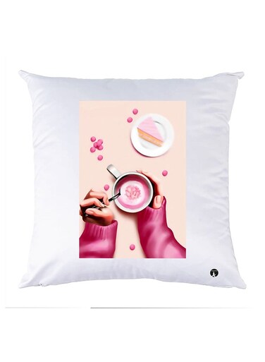 Printed Pillow Case polyester White 30x30cm