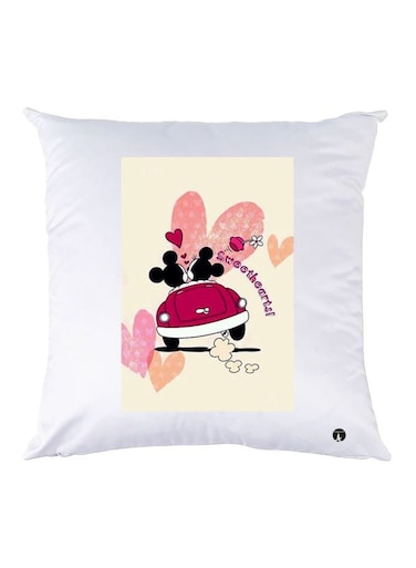 Couple Printed Throw Pillow polyester White/Red/Black 30x30cm