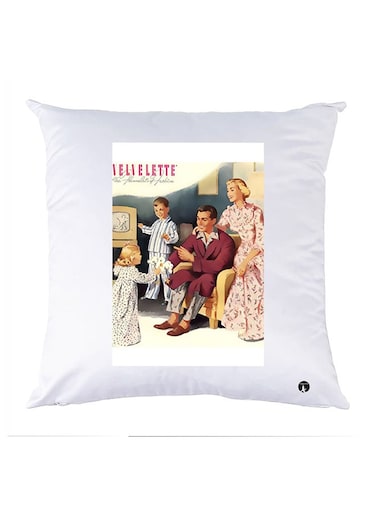 Printed Pillow Case Polyester White 30x30cm