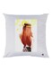Girl Printed Decorative Throw Pillow White/Brown/Yellow 30x30cm
