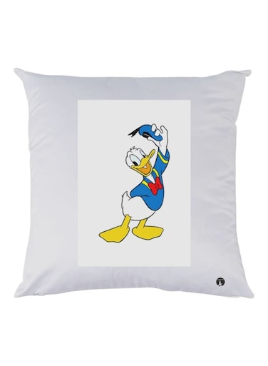 Donald Duck Printed Throw Pillow White/Blue/Red 30x30cm