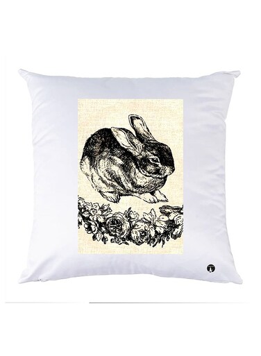 Printed Pillow Case polyester White 30x30cm