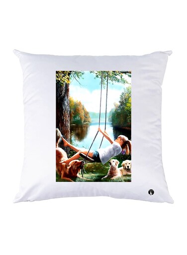 Printed Pillow Case polyester White 30x30cm