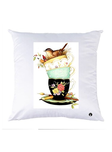Printed Pillow Case polyester White 30x30cm