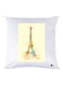 Eiffel Tower Printed Decorative Throw Pillow White/Yellow/Green 30x30cm