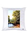 Nature Printed Decorative Throw Pillow White/Green/Brown 30x30cm