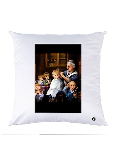 Printed Pillow polyester White 30x30cm